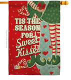 Season Sweet Kisses - Christmas Winter Vertical Impressions Decorative Flags HG114199 Made In USA