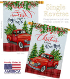 Christmas Happy New Year - Christmas Winter Vertical Impressions Decorative Flags HG114230 Made In USA