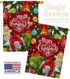 Merry Christmas - Christmas Winter Vertical Impressions Decorative Flags HG114232 Made In USA