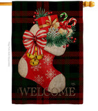 Christmas Stockings Joy - Christmas Winter Vertical Impressions Decorative Flags HG120002 Made In USA