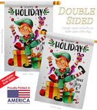 Elf Holiday - Christmas Winter Vertical Impressions Decorative Flags HG120019 Made In USA