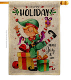 Elf Holiday - Christmas Winter Vertical Impressions Decorative Flags HG120019 Made In USA