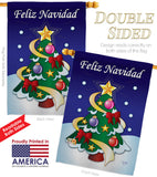 Felíz Navidad - Christmas Winter Vertical Impressions Decorative Flags HG120028 Made In USA