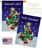 Felíz Navidad - Christmas Winter Vertical Impressions Decorative Flags HG120028 Made In USA