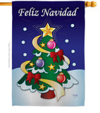 Felíz Navidad - Christmas Winter Vertical Impressions Decorative Flags HG120028 Made In USA