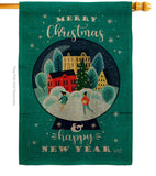 Christmas Skating - Christmas Winter Vertical Impressions Decorative Flags HG130291 Made In USA