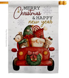 Santa Ride - Christmas Winter Vertical Impressions Decorative Flags HG130303 Made In USA