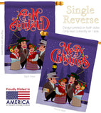 Christmas Carol - Christmas Winter Vertical Impressions Decorative Flags HG137101 Made In USA