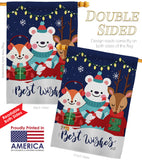 Christmas Buddy - Christmas Winter Vertical Impressions Decorative Flags HG137299 Made In USA