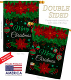 Poinsettia Ornaments - Christmas Winter Vertical Impressions Decorative Flags HG137307 Made In USA