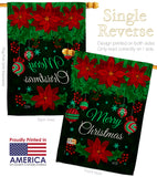 Poinsettia Ornaments - Christmas Winter Vertical Impressions Decorative Flags HG137307 Made In USA