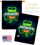 Saint Pat Neon - Christmas Winter Vertical Impressions Decorative Flags HG137313 Made In USA