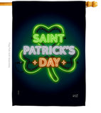 Saint Pat Neon - Christmas Winter Vertical Impressions Decorative Flags HG137313 Made In USA