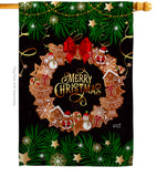 Christmas Wreath - Christmas Winter Vertical Impressions Decorative Flags HG137339 Made In USA