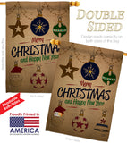 Joyful Christmas And New Year - Christmas Winter Vertical Impressions Decorative Flags HG191079 Made In USA