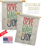 Love Peace & Joy - Christmas Winter Vertical Impressions Decorative Flags HG192050 Made In USA