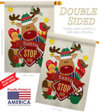 Santa Santa Stop Here - Christmas Winter Vertical Impressions Decorative Flags HG192052 Made In USA