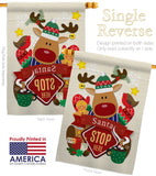 Santa Santa Stop Here - Christmas Winter Vertical Impressions Decorative Flags HG192052 Made In USA