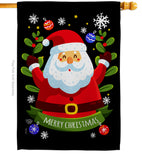 Cute Santa - Christmas Winter Vertical Impressions Decorative Flags HG192239 Made In USA