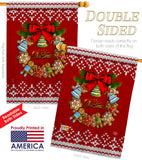 Gingerbread Wreath - Christmas Winter Vertical Impressions Decorative Flags HG192249 Made In USA