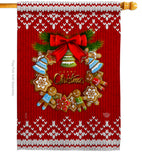 Gingerbread Wreath - Christmas Winter Vertical Impressions Decorative Flags HG192249 Made In USA