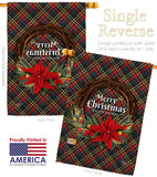 Poinsettia Wreath - Christmas Winter Vertical Impressions Decorative Flags HG192273 Made In USA