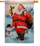 Joyful Santa - Christmas Winter Vertical Impressions Decorative Flags HG192281 Made In USA