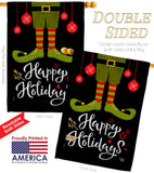 Elf Happy Holidays - Christmas Winter Vertical Impressions Decorative Flags HG192307 Made In USA