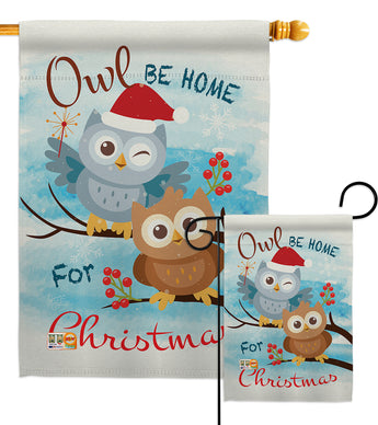 Owl Xmas - Christmas Winter Vertical Impressions Decorative Flags HG114004 Made In USA