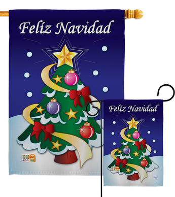 Felíz Navidad - Christmas Winter Vertical Impressions Decorative Flags HG114071S Made In USA