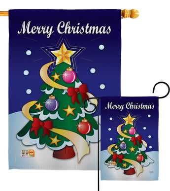 Merry Christmas - Christmas Winter Vertical Impressions Decorative Flags HG114071 Made In USA