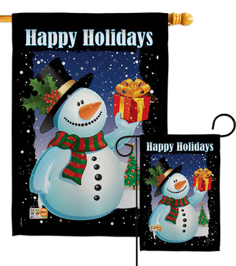 Holiday Snowman - Christmas Winter Vertical Impressions Decorative Flags HG114080 Made In USA