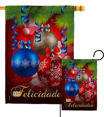 Felicidades - Christmas Winter Vertical Impressions Decorative Flags HG114084 Imported