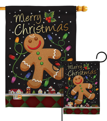 Gingerbread - Christmas Winter Vertical Impressions Decorative Flags HG114085 Made In USA