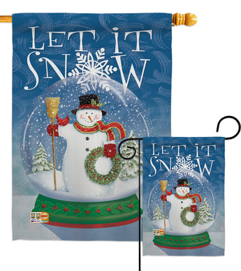 Snow Globe Snowman - Christmas Winter Vertical Impressions Decorative Flags HG114101 Made In USA