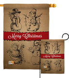 Snowman Fun - Christmas Winter Vertical Impressions Decorative Flags HG114114 Made In USA