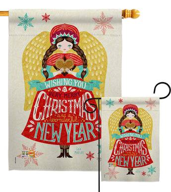 Christmas Girl - Christmas Winter Vertical Impressions Decorative Flags HG114120 Made In USA