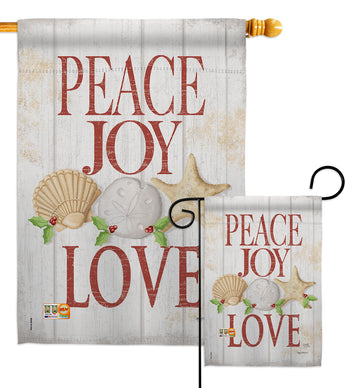 Peace Joy Love - Christmas Winter Vertical Impressions Decorative Flags HG114133 Made In USA