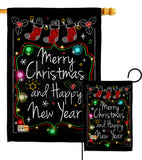 Chalkboard Merry Christmas - Christmas Winter Vertical Impressions Decorative Flags HG114145 Made In USA