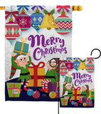 Santa Helper Merry Christams - Christmas Winter Vertical Impressions Decorative Flags HG114147 Made In USA