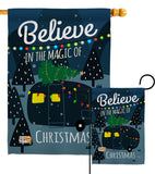 Believe The Magic Trailer - Christmas Winter Vertical Impressions Decorative Flags HG114152 Made In USA