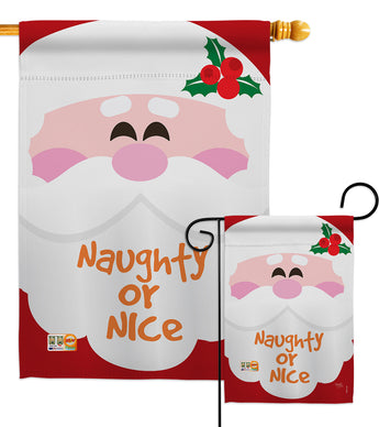 Naughty Or Nice - Christmas Winter Vertical Impressions Decorative Flags HG114153 Made In USA