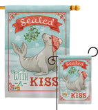 Sealed With A Kiss - Christmas Winter Vertical Impressions Decorative Flags HG114154 Made In USA