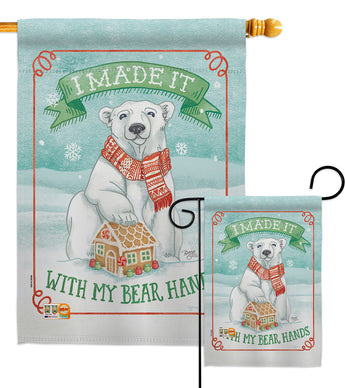 My Bear Hands - Christmas Winter Vertical Impressions Decorative Flags HG114156 Made In USA