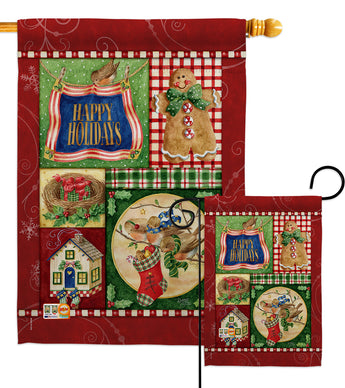 Happy Holiday Gingerbread - Christmas Winter Vertical Impressions Decorative Flags HG114162 Made In USA