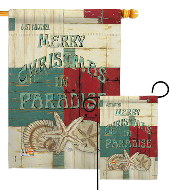 Xmas in Paradise - Christmas Winter Vertical Impressions Decorative Flags HG114165 Made In USA