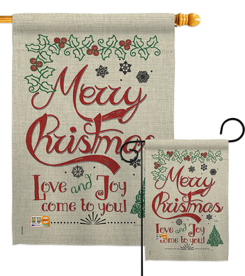 Love and Joy Linen - Christmas Winter Vertical Impressions Decorative Flags HG114167 Made In USA