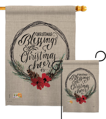 Christmas Blessings - Christmas Winter Vertical Impressions Decorative Flags HG114169 Made In USA