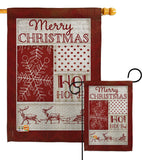 Ho Ho Ho Red Collage - Christmas Winter Vertical Impressions Decorative Flags HG114171 Made In USA