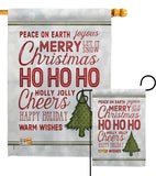 Christmas Wishes Words - Christmas Winter Vertical Impressions Decorative Flags HG114178 Made In USA